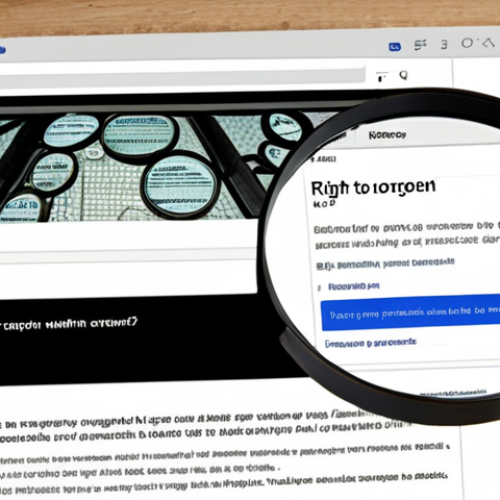 Home 15 **
A person submitting a "right to be forgotten" request on a website interface, with a magnifying glass hovering over old online posts fading into the background. The style should be clean, modern, and slightly abstract, emphasizing digital privacy.
**